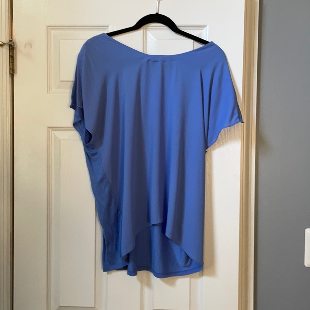 Loft mixed media split sleeve shirt